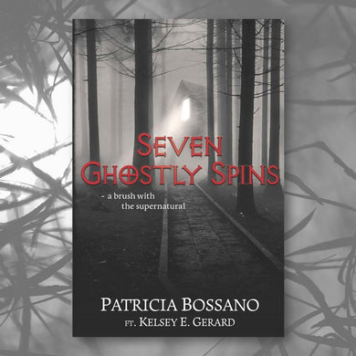 Seven Ghostly Spins cover art on barbed vegetation background 